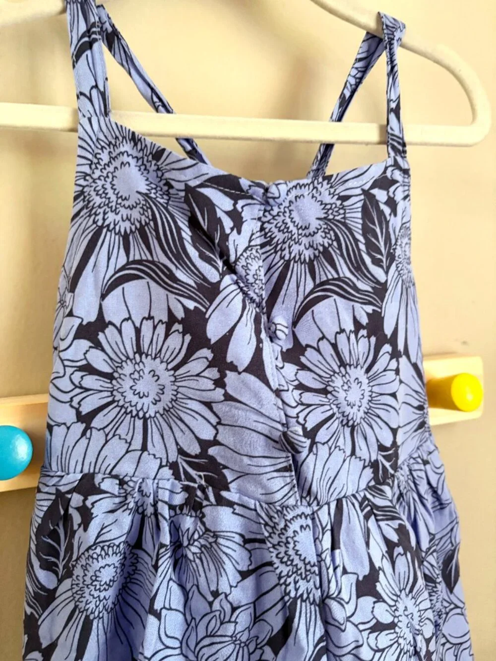 Haute Hippie Kids Light + Dark Blue Floral One Piece Romper